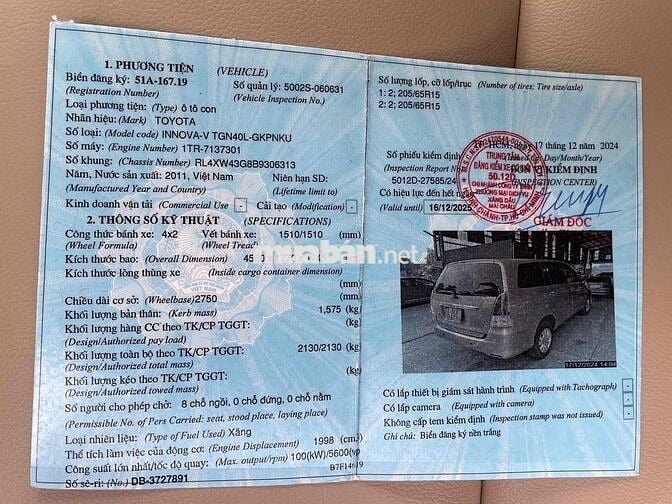 NHÀ BÁN INNOVA V AT (tự động) ĐỜI 2011 CƯC ZIN