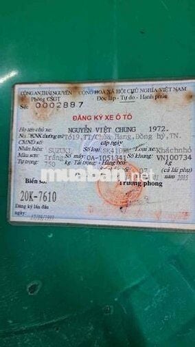 Suzuki carry 1999 - không niên hạn - TP Bến Tre