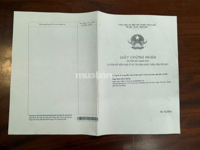 Bán nhà MT 43 Hà Thị Đát, P. Tân Sơn Nhì, sát trường Đặng Trần Côn