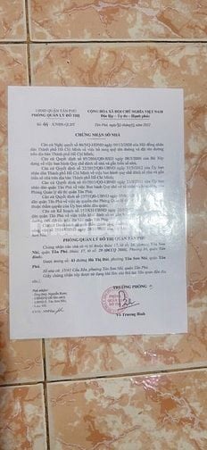Bán nhà MT 43 Hà Thị Đát, P. Tân Sơn Nhì, sát trường Đặng Trần Côn