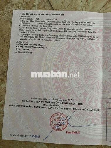 Bán Đất Mặt Tiền La Văn Cầu Hướng Đông Nam Phước Đồng Nha Trang