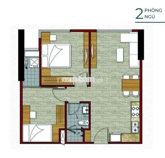 Cho thuê căn hộ Flora Novia 57m2, 2 phòng ngủ đầy đủ nội thất