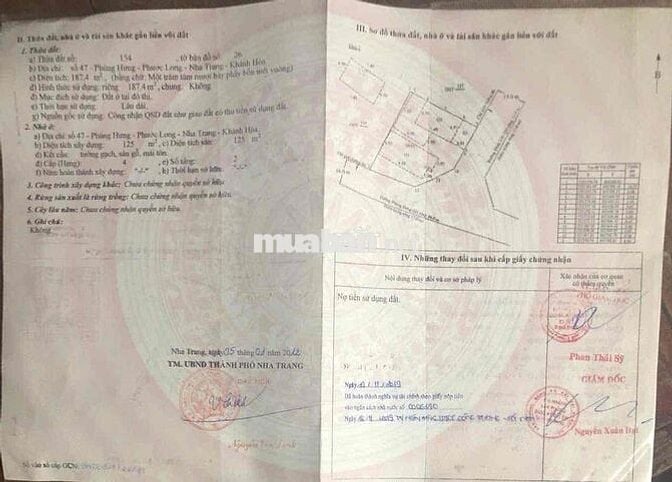 Bán Nhà Đất 2 Mặt Tiền Đường Phùng Hưng Nha Trang Hướng Đông Nam