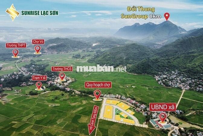 Đất nền dự án Sunrise Lạc Sơn-120m2,thổ cư, sẵn sổ đỏ, pháp lí rõ ràng