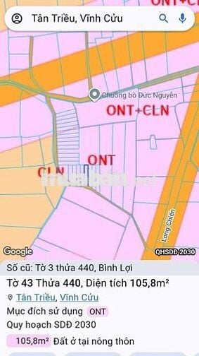 Đất sổ riêng thổ cư Phường Tân Triều
