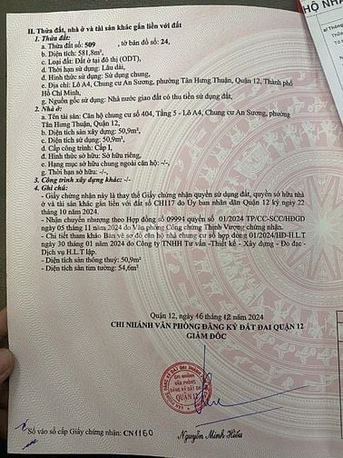 BÁN NHÀ CHUNG CƯ AN SƯƠNG - ĐÔNG HƯNG THUẬN
