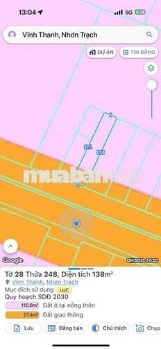 Cần Bán Lô Đất Mặt Tiền Đường Hùng Vương, dt:138m2 giá chỉ 2ty7
