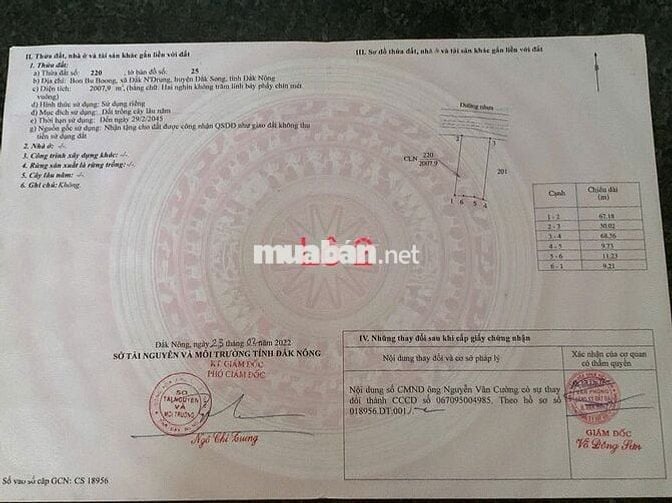 Bán đất ngay Tỉnh Đắk Nông cũ(nay thuộc Xã Đức An, Tỉnh Lâm Đồng)
