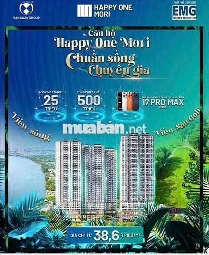 Căn hộ Happyone Mori 2PN, giá từ 1,9 tỷ, LáiThiêu 14,LH: ***Vi