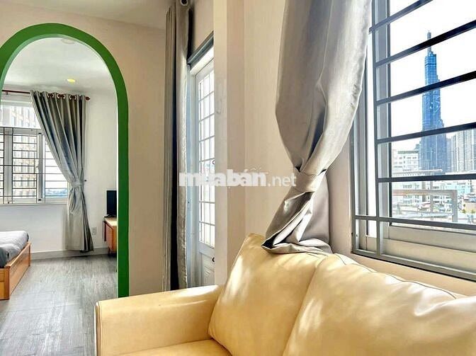 Cho thuê 1PN balcony view landmark81,thang máy,bảo vệ, Metro Tân Cảng