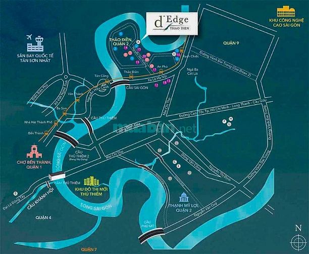 Cần bán Căn hộ tại D’Edge Thảo Điền gồm 1 phòng ngủ view đẹp 63m2