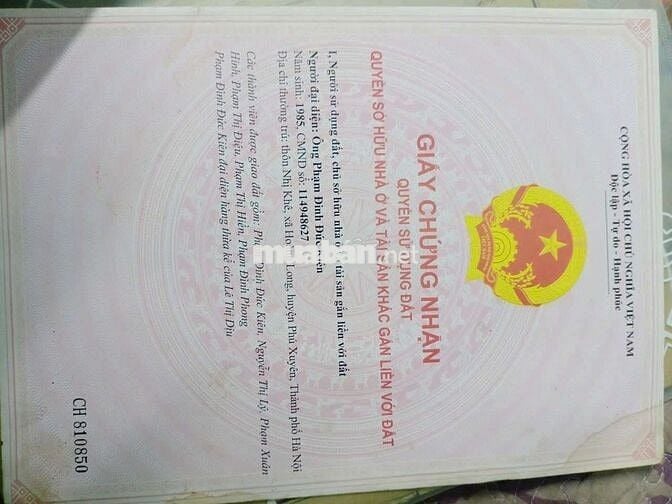 Bán đất mặt tiền thôn nhị khê,hoàng long,Phú Xuyên