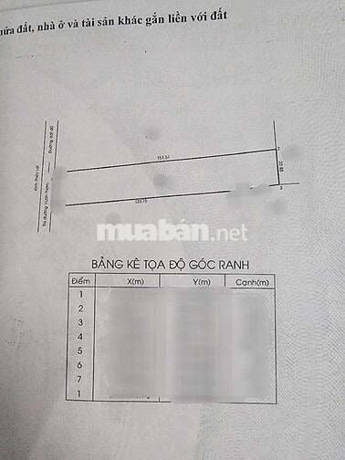 Bán đất ngang 37M dài 150M ( TDT 5580M2)