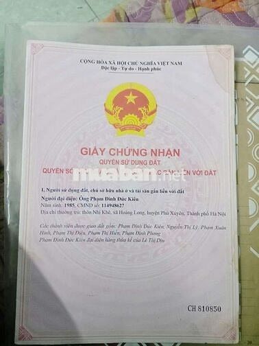 Bán đất mặt tiền thôn nhị khê,hoàng long,Phú Xuyên