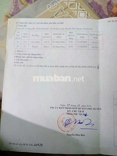 Bán đất mặt tiền thôn nhị khê,hoàng long,Phú Xuyên