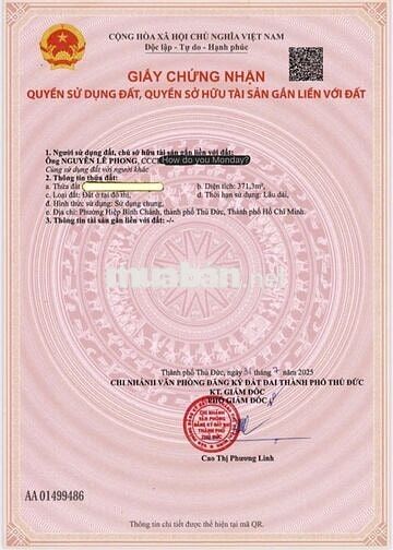 CHÍNH CHỦ CẦN BÁN LÔ ĐẤT tại PHƯỜNG HIỆP BÌNH CHÁNH, THỦ ĐỨC, TPHCM