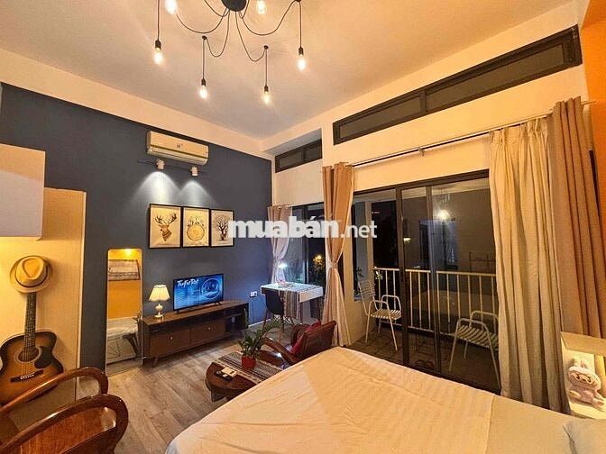 Căn hộ 1Pn ban công, full nội thất thiết kế vibe chill nhẹ nhàng
