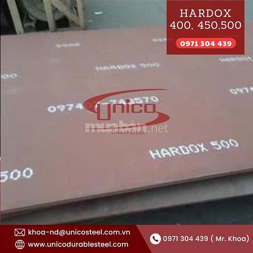 Tấm chịu mài mòn HARDOX 400, 450, 500 - UNICO STEEL