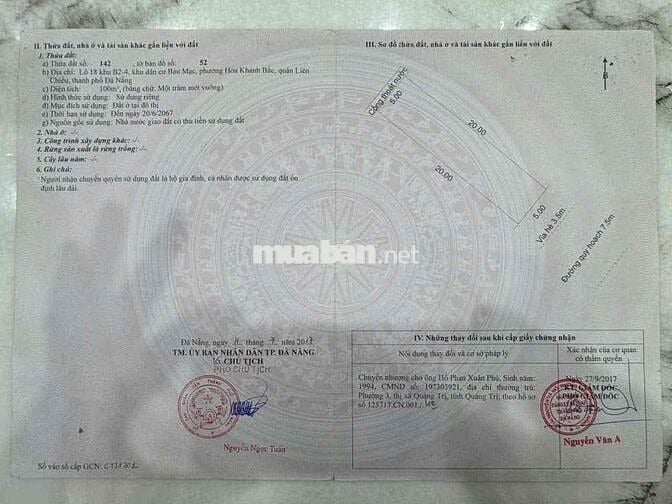 Bán lô đất đường Bàu Mạc 21, Liên Chiểu, Đà Nẵng