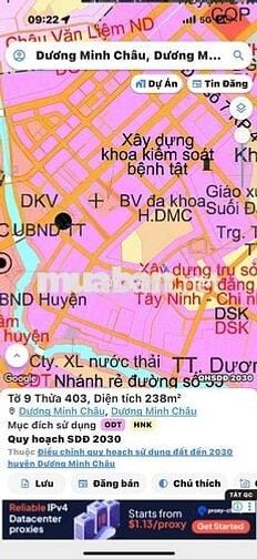 Chính chủ bán gấp đất trung tâm Dương Minh Châu , Tây Ninh Chỉ 1ty1xx