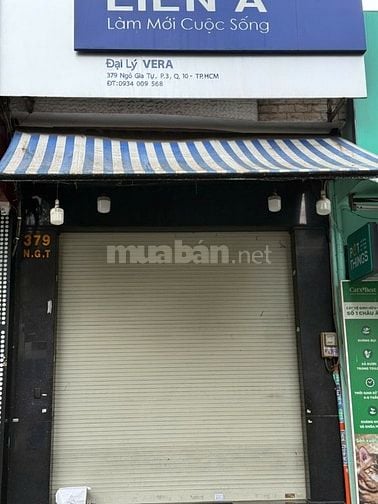Bán nhà mặt tiền 379 Ngô Gia Tự, P.3, trung tâm Q.10, 4x18m, 3 lầu, ST