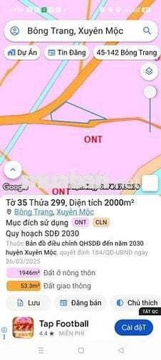 Bán Đất biệt thự vườn 2 mặt tiền đường nhựa