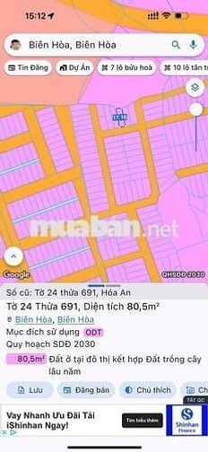 đất đẹp Khu Dân Cư Víp Nhất Phường Hoá An ( Biên Hoà Mới )