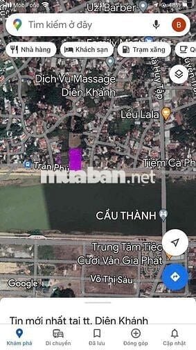 Bán Đất Trần Phú View Sông Diên Khánh Mặt Tiền Kinh Doanh