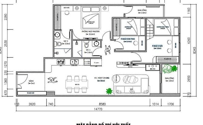 Bán căn hộ chung cư tại 87 Lĩnh Nam, 105m2, 3PN, 2WC, hướng mát, đẹp