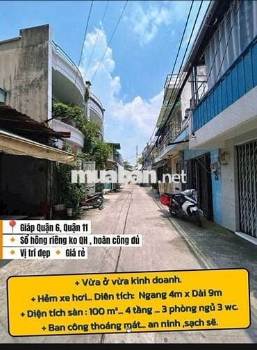 🏡Bán nhà Quận 6 - Nhỉnh 4tỷ🌷 - Khu sầm uất -Nhà Mới Ở Ngay - Ko LG QH😍