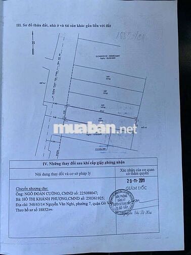 Bán lô đất đẹp hẻm xe tải thông đường sô9 p9 gv 4 x 20m shr giá 7t2 tl