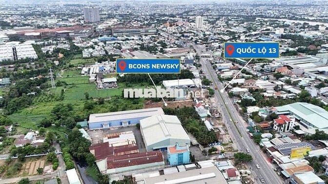 BCONS NEWSKY -  NGAY MẶT TIỀN ĐƯỜNG TRỤC QUỐC LỘ 13 - 2PN2NVS - 55m2