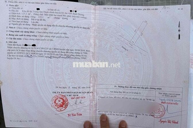 Đất mặt tiền ngay trung tâm hành Chính Dĩ An phường Dĩ An tp Dĩ An