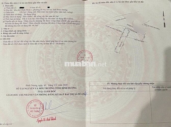 Đất mặt tiền gần trung tâm hành chính Dĩ An, p An Bình, TP Dĩ An.