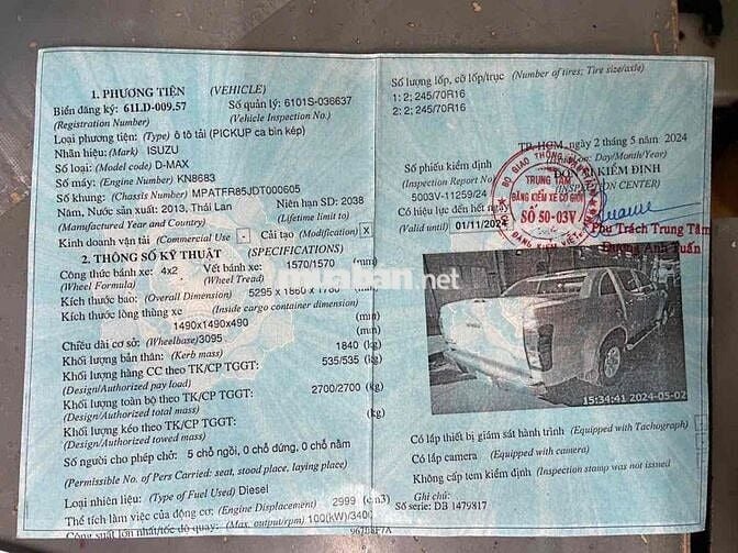 Isuzu Dmax 2013 -  so san 1 cầu 3.0 AT
