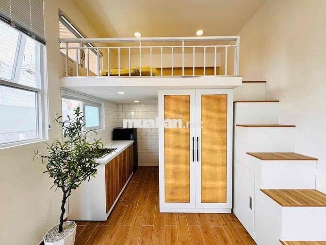 Căn Hộ Có Gác Ban Công ngay 3 tháng 2 FULL NỘI THẤT