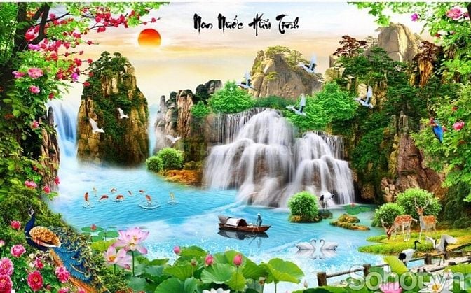 Tranh gạch 3d phong cảnh đồng quê - XCX43