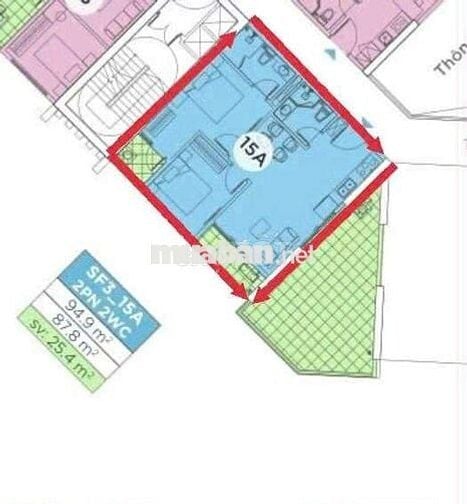 Căn hộ giá tốt 6,9 tỷ Sky Forest SF3 87,8m2 2pn + vườn riêng 25,4m2