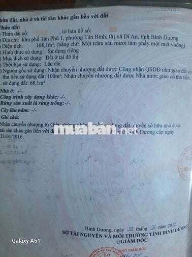 Nhà kho 168m ngang 9,7m gần ngã tư Chiêu Liêu Dĩ An