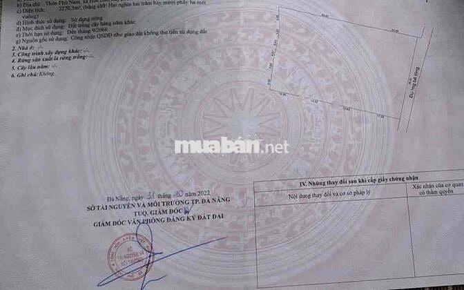 bán nhanh lô đất vườn diện tích 2270m giá chỉ 1tỷ250