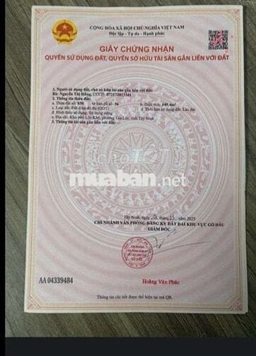 Chủ kẹt tiền bán nhanh lô đất full thổ cư 650tr. DT 149m2, SHR