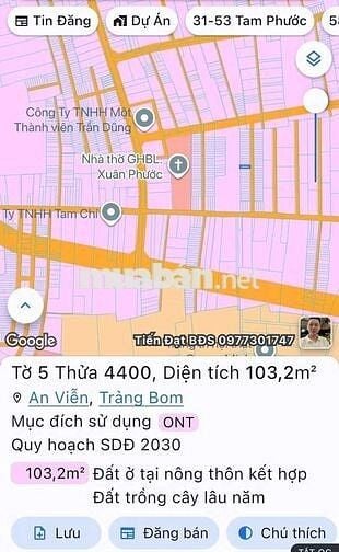 ẤP 4 AN VIỄN, TRẢNG BOM 5X21 FULL THỔ CƯ