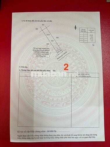 BÁN ĐẤT THỔ CƯ 5X29M SÁT CHỢ SÔNG TRẦU TRẢNG BOM ĐN