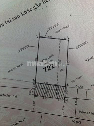 Bán nhà HXH cách MT Bùi Văn Ngữ khoảng 50m. DT 5,85x11.4m 2Pn 2WC