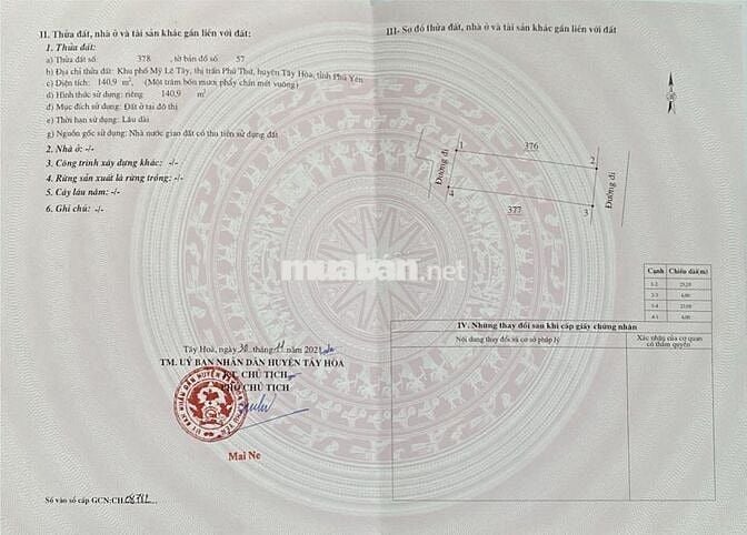 Cần bán 3 lô đất full thổ cư đối diện chợ Phú Thứ ,huyện Tây Hoà