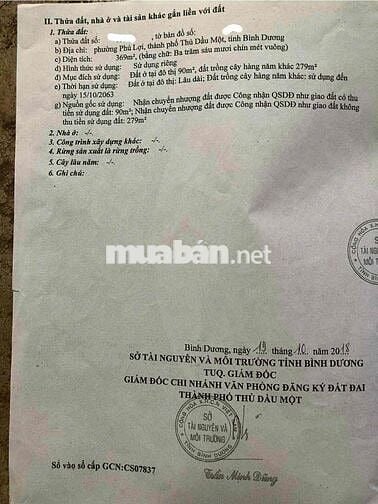 Đất trọ - Phú Lợi - Thủ Dầu Một - Bình Dương - Mặt tiền 7,05m - 9 tỷ