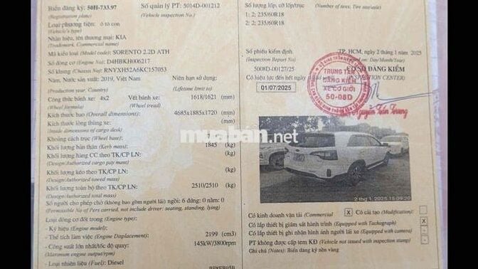 Kia Sorento 2019 2.2 DAT - 196000 km cửa sổ trời