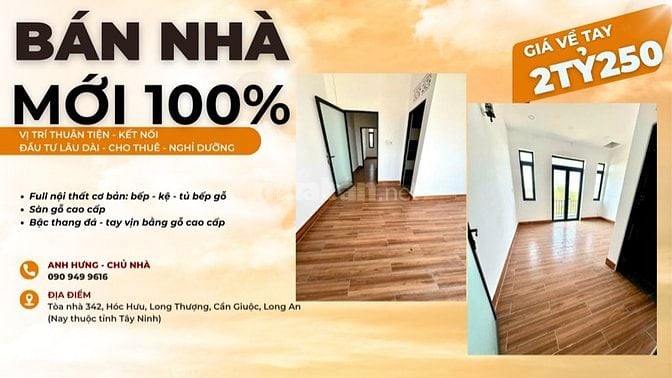 NHÀ PHỐ MỚI 100% - CẦN GIUỘC LONG AN CHỈ 2 TỶ 250-ANH HƯNG 0909499616