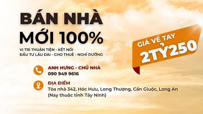 NHÀ PHỐ MỚI 100% - CẦN GIUỘC LONG AN CHỈ 2 TỶ 250-ANH HƯNG 0909499616