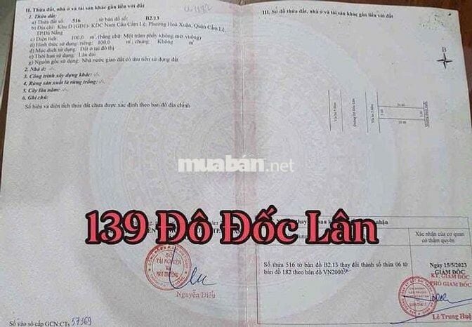 🌹 Bán đất đẹp Đô Đốc Lân – Hoà Xuân Đối diện cổng trường cấp 3 Nguyễn